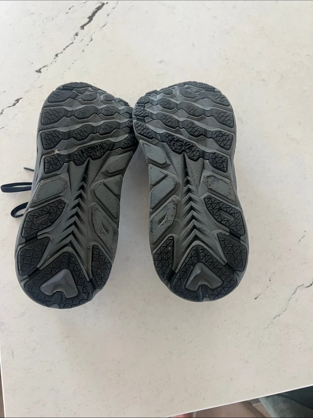 Hoka One Charcoal Gray Running Shoes with peach Logo. Size 8 worn 2x. Amazing!